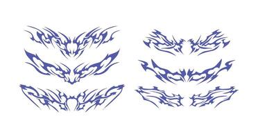 Decorative Collection with Sharp Edges - Great for creative tattoo designs, graphic projects, or branding. vector