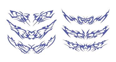 Symmetrical Design Pack with Sharp Edges - Great for creative tattoo designs, graphic projects, or branding. vector