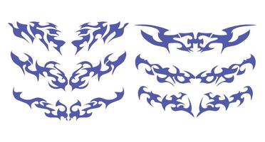 Art Compilation with Symmetrical Layout - Great for creative tattoo designs, graphic projects, or branding. vector