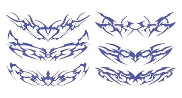 Tattoo Motif Group with Modern Ink - Ideal for use in digital artworks, printables, and tattoos. vector