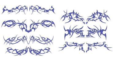 Body Art Collection with Futuristic Tribal - High-quality motifs inspired by tribal and abstract patterns. vector