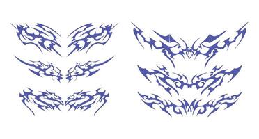 Symmetrical Design Compilation with Futuristic Tribal - A unique set of tribal shapes suitable for various design needs. vector