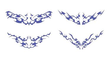 Art Pack with Dynamic Composition - Great for creative tattoo designs, graphic projects, or branding. vector