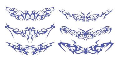 Ink Pattern Bundle with Dynamic Composition - Perfect for body art, digital illustrations, and design inspiration. vector