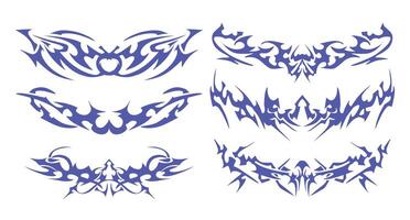 Tattoo Motif Compilation with Clean Lines - Ideal for use in digital artworks, printables, and tattoos. vector