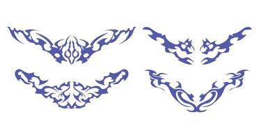 Tattoo Motif Collection with Edgy Forms - A unique set of tribal shapes suitable for various design needs. vector