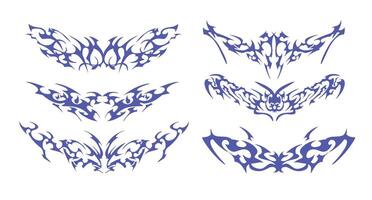 Symmetrical Design Compilation with Edgy Forms - Ideal for use in digital artworks, printables, and tattoos. vector