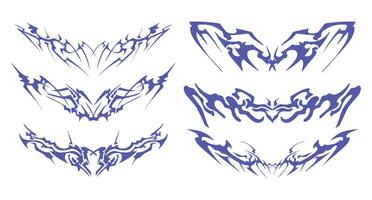 Body Art Collection with Edgy Forms - Ideal for use in digital artworks, printables, and tattoos. vector