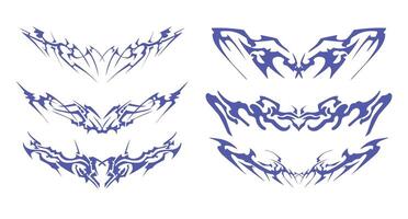 Abstract Shape Group with Edgy Forms - High-quality motifs inspired by tribal and abstract patterns. vector