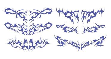 Symmetrical Design Assortment with Symmetrical Layout - Ideal for use in digital artworks, printables, and tattoos. vector