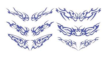 Symmetrical Design Ensemble with Symmetrical Layout - Ideal for use in digital artworks, printables, and tattoos. vector