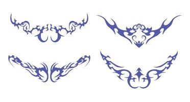 Decorative Array with Minimalist Ink - A unique set of tribal shapes suitable for various design needs. vector