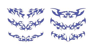 Tattoo Motif Ensemble with Fusion Design - A unique set of tribal shapes suitable for various design needs. vector