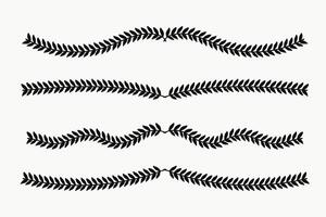 Silhouette floral vine line divider for text layout separator decoration hand drawn element collection. vector