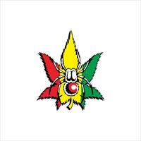 Illustration of a tarantula on a red, yellow and green leaf vector