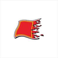 Illustration of burning red paper on white background. Can be used as graphic design vector