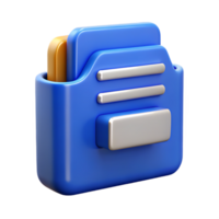 Efficient Data Storage, 3D Rendering of a Blue and Silver File Folder png