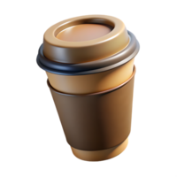 3D Coffee Cup Rendering, A Close-Up of a Takeout Beverage Container png