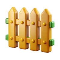 Charming 3D Render of a Classic Picket Fence with Rounded Edges png