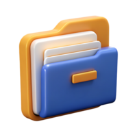 Stylized 3D Rendering of a File Folder Icon for Data Management png