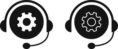 technical support icon set. Headset icons. collection of headphone icons. customer service. settings symbol vector