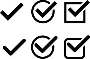 checkmark icon set. Verified badge icon. tick symbol. Certificate badge. Quality certify symbol. Approved signs vector