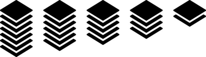 Layer icon set. symbols for architecture. Design technology. Depth of tiers, applied anywhere. Business Presentation signs vector