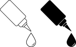 glue icon set. nozzle symbolizing adhesive crafting tools. Box sealing tape, paper masking tape symbols vector