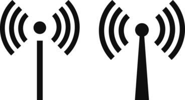 Radio tower icon. Antenna tower collection. internet signal. Communication sign. Wireless radio signal symbol vector