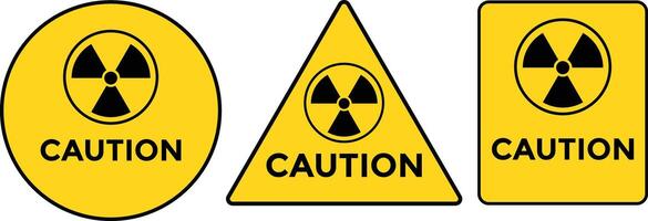 radiation caution icon. warning tape. diagonal stripes. Nuclear symbol design collection. ecology and environment icons vector