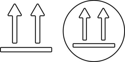 side up icon. Package symbol. Delivery transportation. Way Up Arrows Border icons. Fragile package shipping caution vector