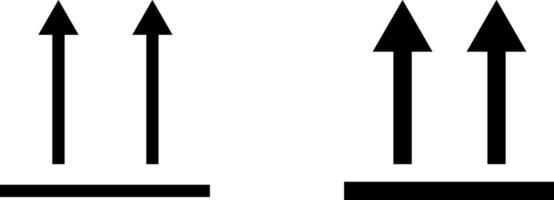 side up icon set. Package symbol. Delivery transportation. Way Up Arrows Border icons. Fragile package shipping caution vector