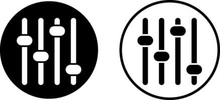 Equalizer icon set. Audio sliders icon. Settings sliders icons. Preferences switcher. Music studio mixer. Sound level controls vector