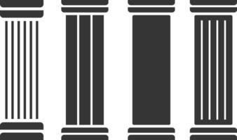 Ancient pillar icon set. Ancient columns. Vintage architecture. Arch frame with roof. Antique parthenon palace vector