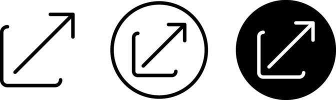 External Link Icon set. hyperlink symbol. strategy planning. Network sharing sign. arrow link connection icon vector