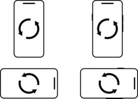Rotate smartphone icon set. Rotate smartphone icon. Turn your device sign. Device rotation symbol. Rotate Mobile phone vector