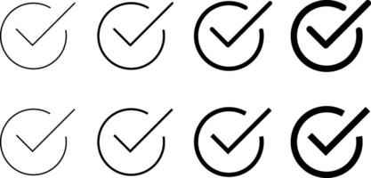 checkmark icon set. Verified badge icon. tick symbol. Certificate badge. Quality certify symbol. Approved sign vector