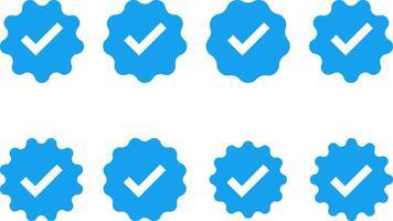 Approved icon set. checkmark icon set. Verified badge icon. tick symbol. Certificate badge. Quality certify symbols vector