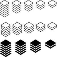Layer icon set. high comfort structure symbol. business growth infographic layers. Presentation signs vector