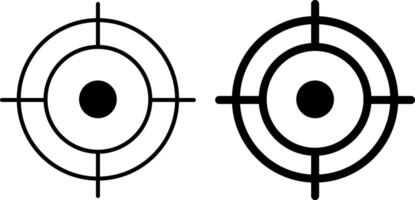 Target icon set. Goal symbol collection. Simple target with arrow. Hitting the bullseye icons. Archery target signs vector