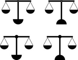 Scale icon. Vintage scale in balance and equilibrium. balance equality. representing law. fairness in legal context vector