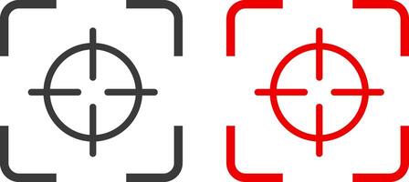 Target icon set. Goal symbol collection. Simple target with arrow. Hitting the bullseye icons. Archery target symbol vector