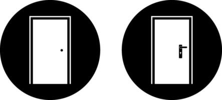 Door icon. Home decorate element. room symbol. Exit doorway simple icons. Push door symbol vector