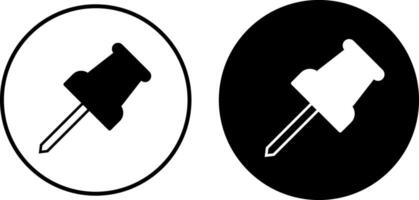 Push pin icon set. Pushpin board mark. Tack pointer thumbtack vector