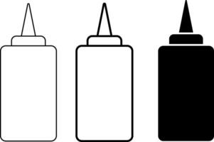 glue icon set. nozzle symbolizing adhesive crafting tools. Box sealing tape, paper masking tape symbol vector