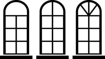 Window icon set. showing different architectural. building and construction. Home Renovation. architectural symbol. Ideal for home design vector