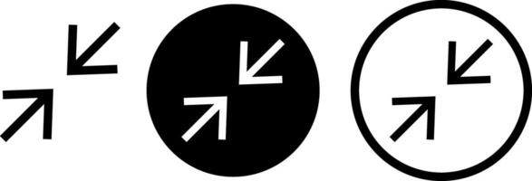 Full screen icon set. Trim view sign. arrows pointing outward expansion. Expand size icons. Enlarge screen symbol vector
