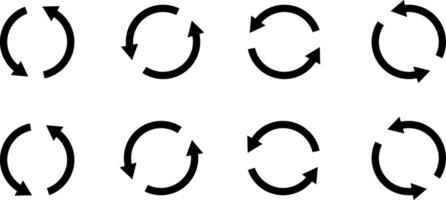 Circle arrow icon set. Curve sign. Black long up arrow icons. arrow pointing upward. Rotation arrows icons vector