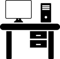 work table icon. Comfortable Workplace icons. visual branding. Office Furniture. Desk Setup vector