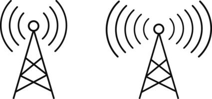 Radio tower icon. Antenna tower collection. Wireless radio signal symbol. internet signal. Communication signs vector